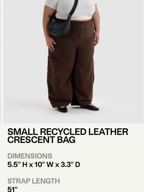 Baggu Small Leather Crescent Bag
